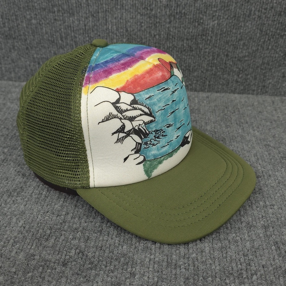 REI Co-op Hat Cap Snap Back Adjustable Green Mesh‎ Trucker Fishing Lake Art Mens - Picture 5 of 10